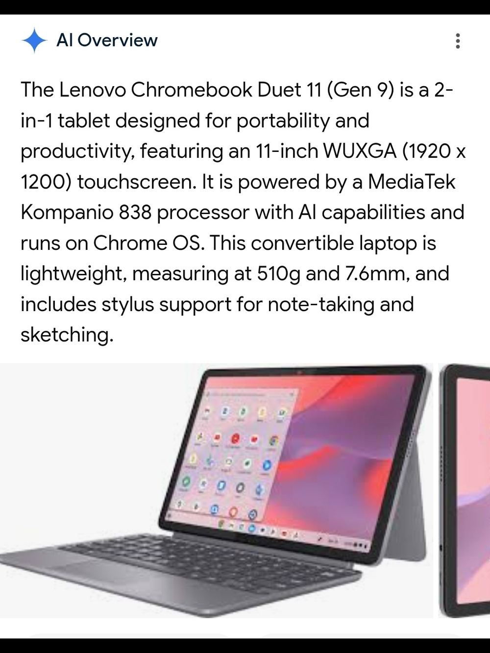 Lenovo 2-in-1 Tablet Laptop in Gray